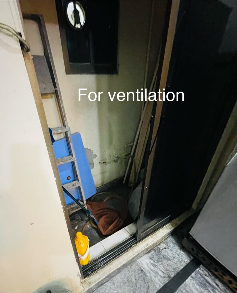 Ventilation shaft in 10 Marla triple storey house for sale in Gulberg 3, Lahore