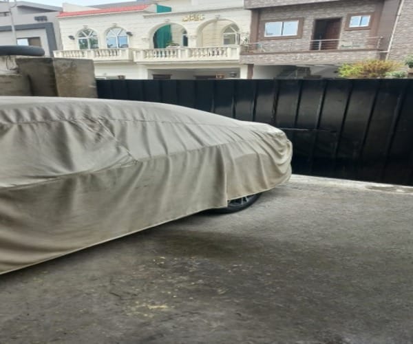 1-car covered parking at 8 Marla double storey Grey Structure house for sale in Dream Garden, Lahore